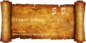 Siegel Dénes névjegykártya